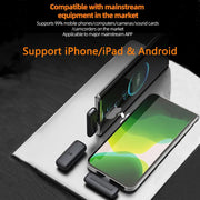 Wireless Lavalier Microphone Charging Case Mic Portable Audio Video Recording for Iphone Android Camera Notebook Live Gaming Mic