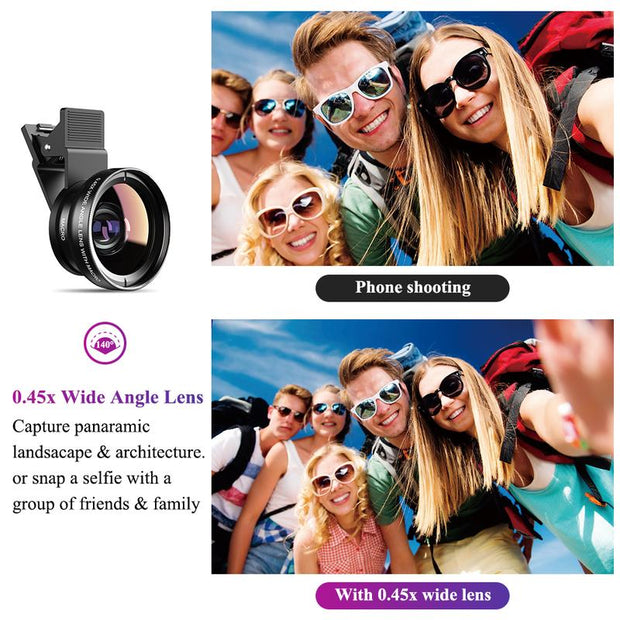 【Dealsforyoudays】Apexel 2-In-1 Phone Macro Lens for Vlogging: 140° Ultra Wide & Macro Clip - Portable HD Kit for Iphone Android Content Creators! Vlogging Camera Smartphone Cellphone