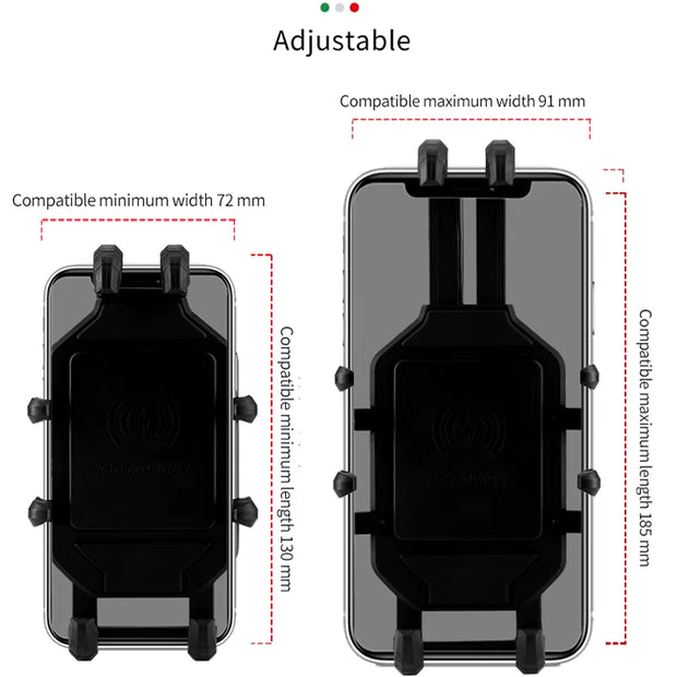 Motorcycle Wireless Charging Phone Holder Cradle 3.0 Quick Charger GPS Moto Support Cellphone Handlebar Mount for 4-7 Inch Phone