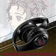 HOT Japan Anime Headphone Demon Slayer Kimetsu Kamado Tanjirou Bluetooth Headset V5.0 Cosplay 2D Fold Stereo Wireless Earphone