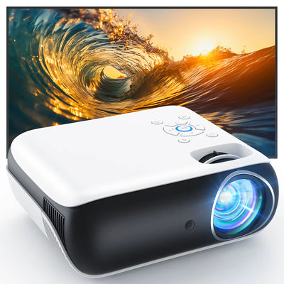 Beamer,Full HD 1080P,Bluetooth,4K-Unterstützung,Tragbar Mini Heimkino-Projektor,Kompatibel Mit Smartphone/Hdmi/Usb/Av