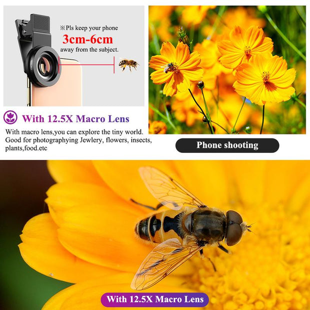 【Dealsforyoudays】Apexel 2-In-1 Phone Macro Lens for Vlogging: 140° Ultra Wide & Macro Clip - Portable HD Kit for Iphone Android Content Creators! Vlogging Camera Smartphone Cellphone