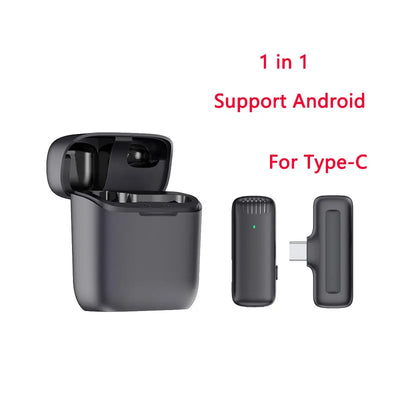 Wireless Lavalier Microphone Charging Case Mic Portable Audio Video Recording for Iphone Android Camera Notebook Live Gaming Mic