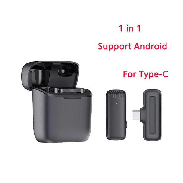 Wireless Lavalier Microphone Charging Case Mic Portable Audio Video Recording for Iphone Android Camera Notebook Live Gaming Mic