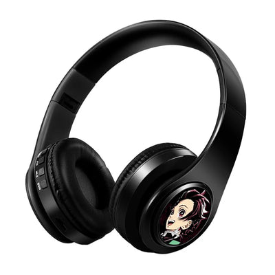 HOT Japan Anime Headphone Demon Slayer Kimetsu Kamado Tanjirou Bluetooth Headset V5.0 Cosplay 2D Fold Stereo Wireless Earphone